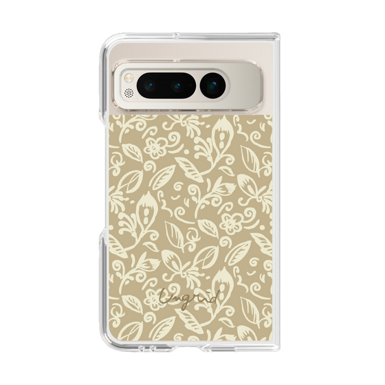 Clear Case［ Ungrid - FlowerPrint - Beige ］