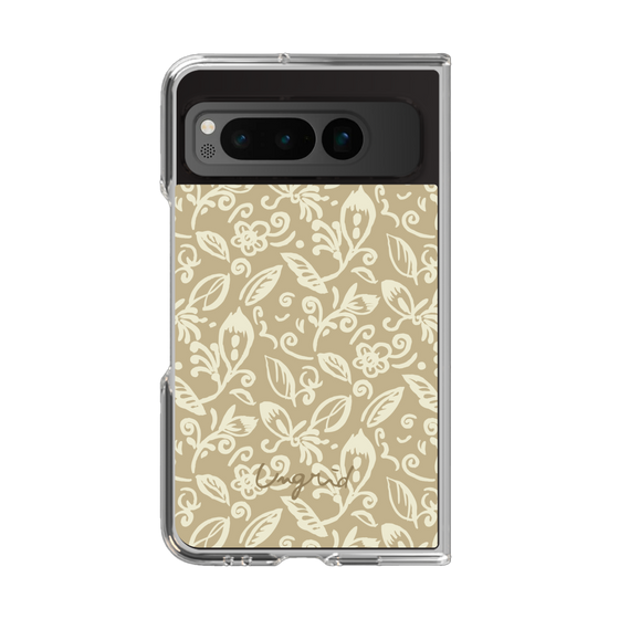 Clear Case［ Ungrid - FlowerPrint - Beige ］
