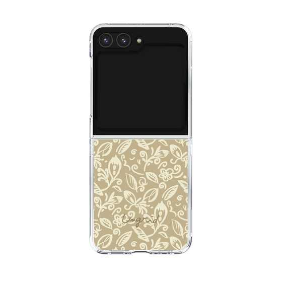 Clear Case［ Ungrid - FlowerPrint - Beige ］