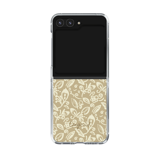 Clear Case［ Ungrid - FlowerPrint - Beige ］