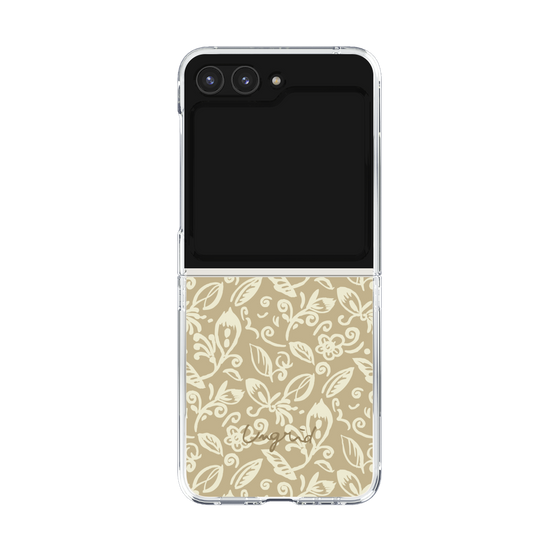Clear Case［ Ungrid - FlowerPrint - Beige ］
