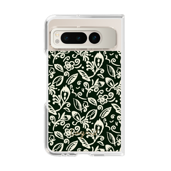 Clear Case［ Ungrid - FlowerPrint - Black ］