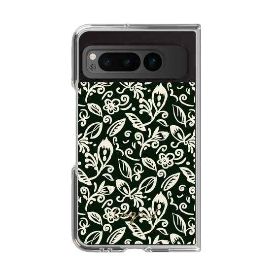 Clear Case［ Ungrid - FlowerPrint - Black ］