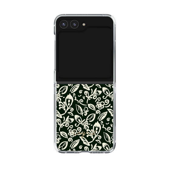 Clear Case［ Ungrid - FlowerPrint - Black ］