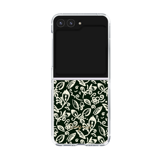 Clear Case［ Ungrid - FlowerPrint - Black ］