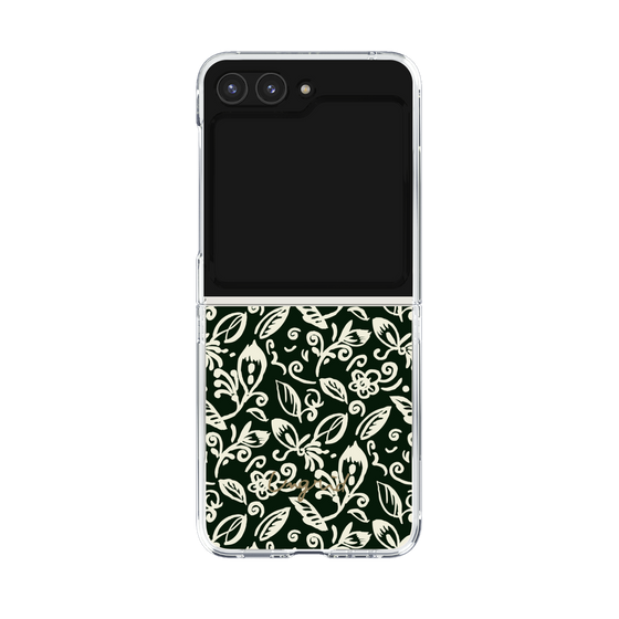 Clear Case［ Ungrid - FlowerPrint - Black ］
