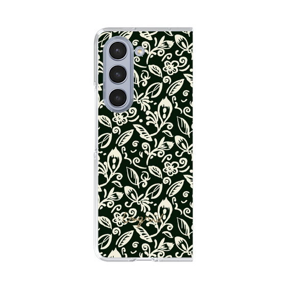 Clear Case［ Ungrid - FlowerPrint - Black ］
