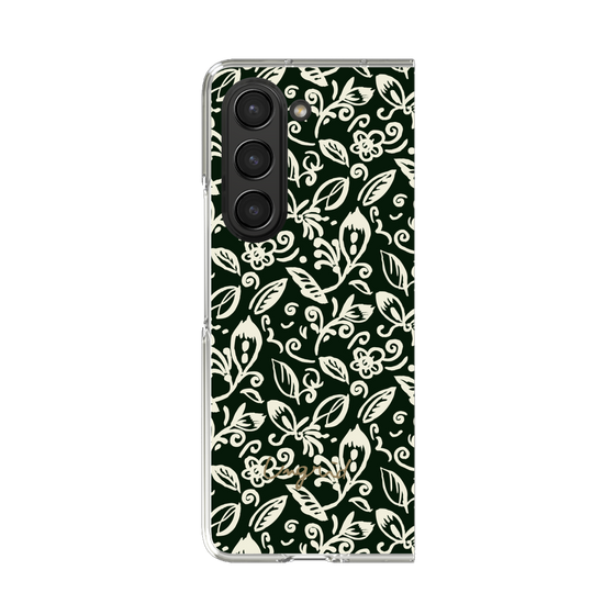 Clear Case［ Ungrid - FlowerPrint - Black ］