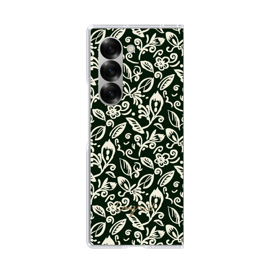 Clear Case［ Ungrid - FlowerPrint - Black ］