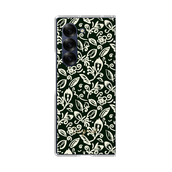 Clear Case［ Ungrid - FlowerPrint - Black ］