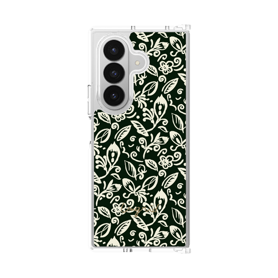 Clear Case［ Ungrid - FlowerPrint - Black ］