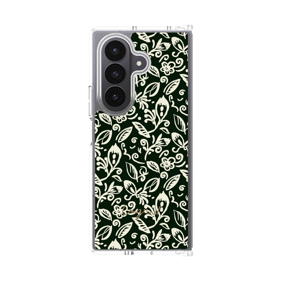 Clear Case［ Ungrid - FlowerPrint - Black ］
