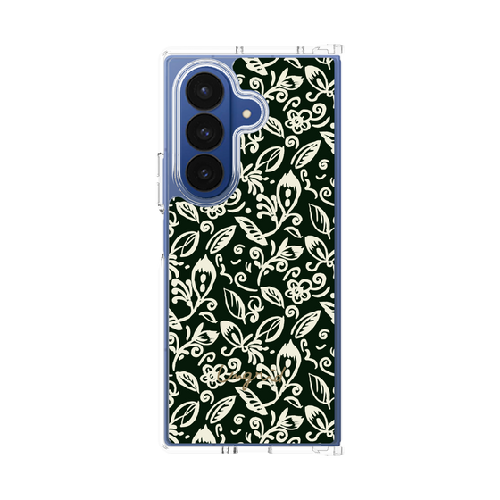 Clear Case［ Ungrid - FlowerPrint - Black ］
