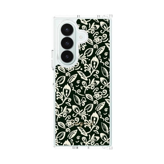 Clear Case［ Ungrid - FlowerPrint - Black ］