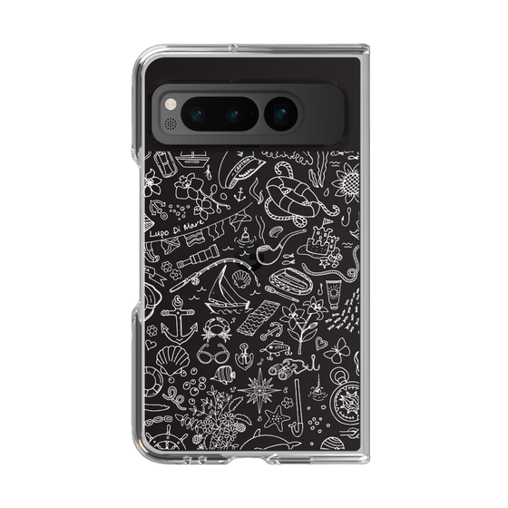 Clear Case［ SINA COVA - Marine Line Art - White ］