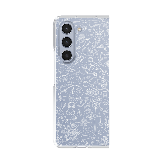 Clear Case［ SINA COVA - Marine Line Art - White ］