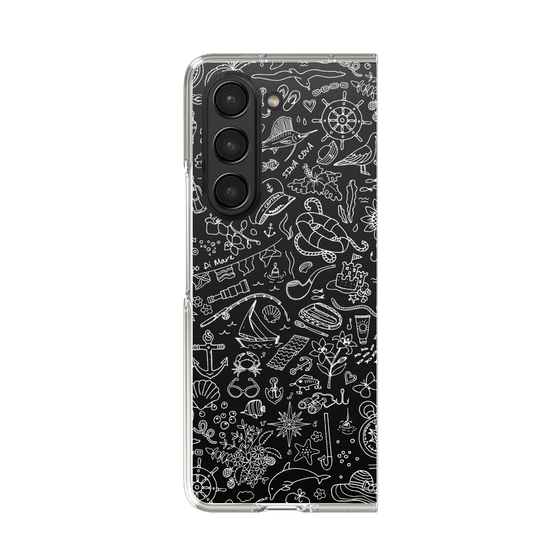 Clear Case［ SINA COVA - Marine Line Art - White ］