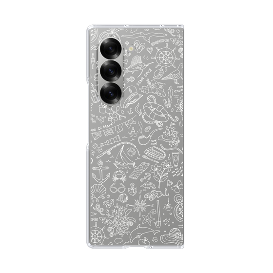 Clear Case［ SINA COVA - Marine Line Art - White ］