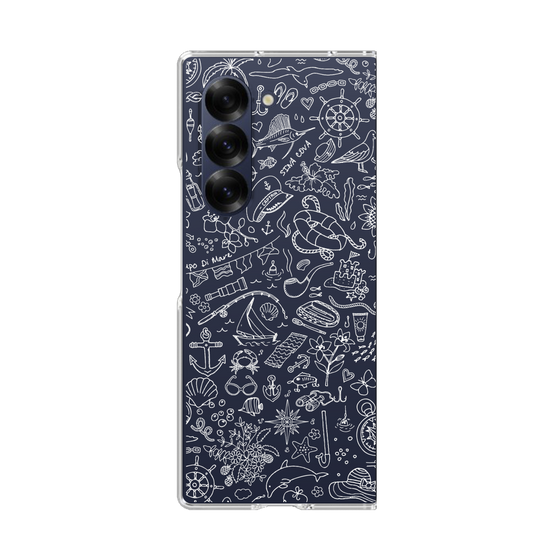 Clear Case［ SINA COVA - Marine Line Art - White ］
