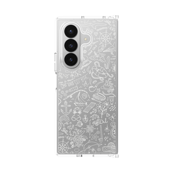 Clear Case［ SINA COVA - Marine Line Art - White ］