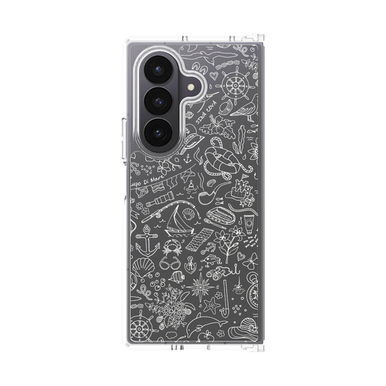 Clear Case［ SINA COVA - Marine Line Art - White ］