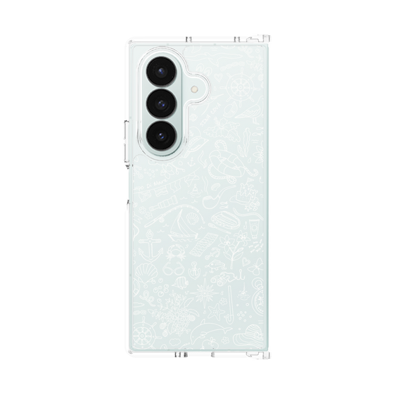 Clear Case［ SINA COVA - Marine Line Art - White ］
