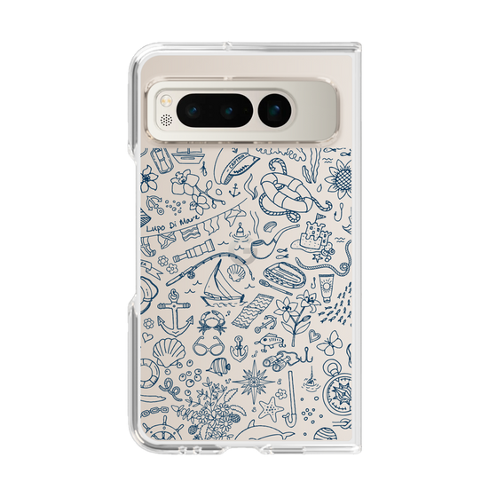 Clear Case［ SINA COVA - Marine Line Art - Navy ］