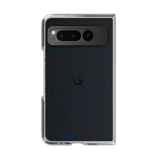 Clear Case［ SINA COVA - Marine Line Art - Navy ］