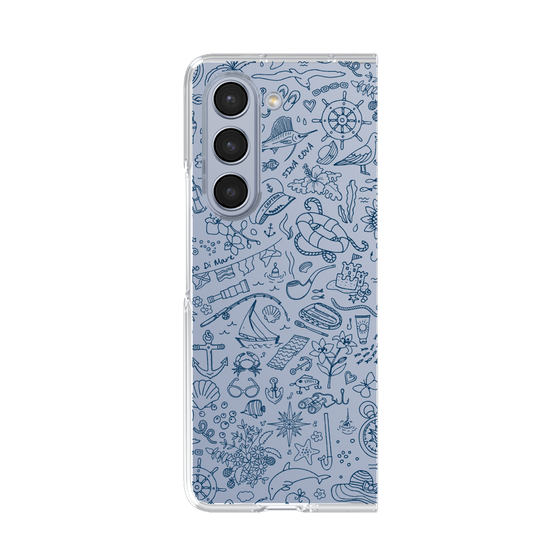 Clear Case［ SINA COVA - Marine Line Art - Navy ］