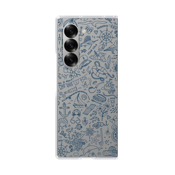 Clear Case［ SINA COVA - Marine Line Art - Navy ］