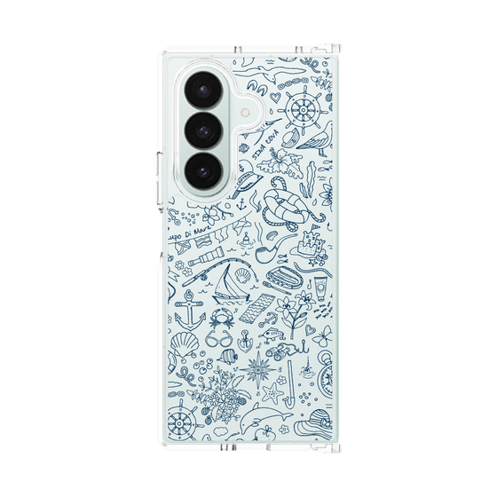 Clear Case［ SINA COVA - Marine Line Art - Navy ］