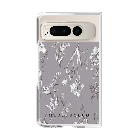 Clear Case［ MERCURYDUO - BotanicalFlower - Grey ］