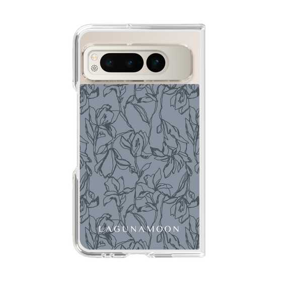Clear Case［ LAGUNAMOON - FlowerPattern - Dark blue ］