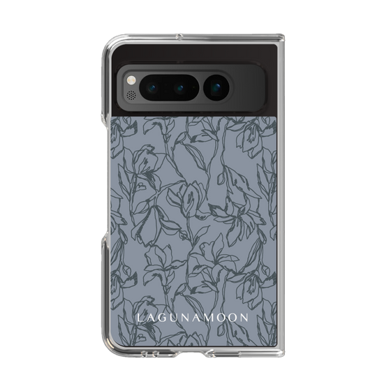 Clear Case［ LAGUNAMOON - FlowerPattern - Dark blue ］