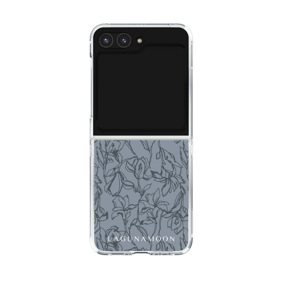 Clear Case［ LAGUNAMOON - FlowerPattern - Dark blue ］