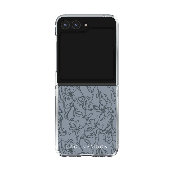 Clear Case［ LAGUNAMOON - FlowerPattern - Dark blue ］