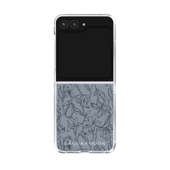 Clear Case［ LAGUNAMOON - FlowerPattern - Dark blue ］