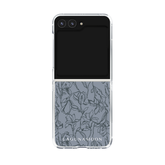 Clear Case［ LAGUNAMOON - FlowerPattern - Dark blue ］