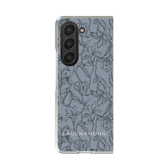 Clear Case［ LAGUNAMOON - FlowerPattern - Dark blue ］
