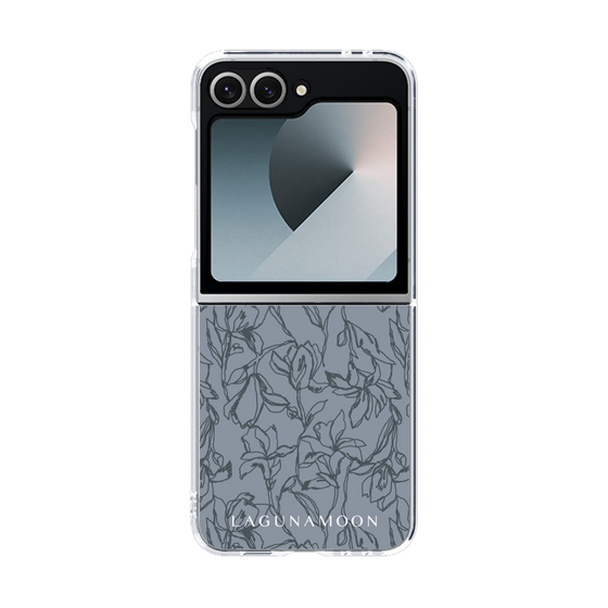 Clear Case［ LAGUNAMOON - FlowerPattern - Dark blue ］