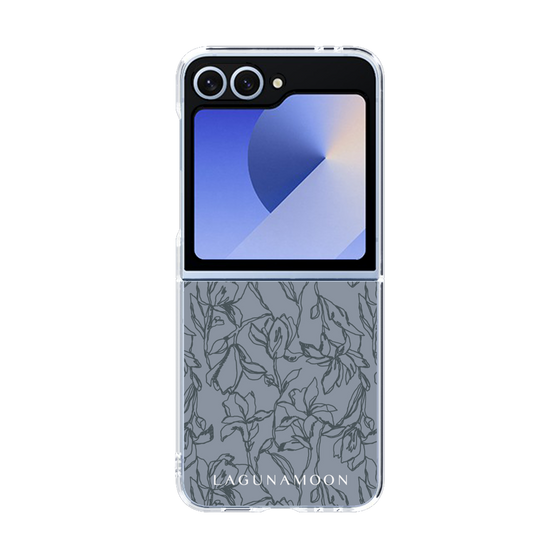 Clear Case［ LAGUNAMOON - FlowerPattern - Dark blue ］