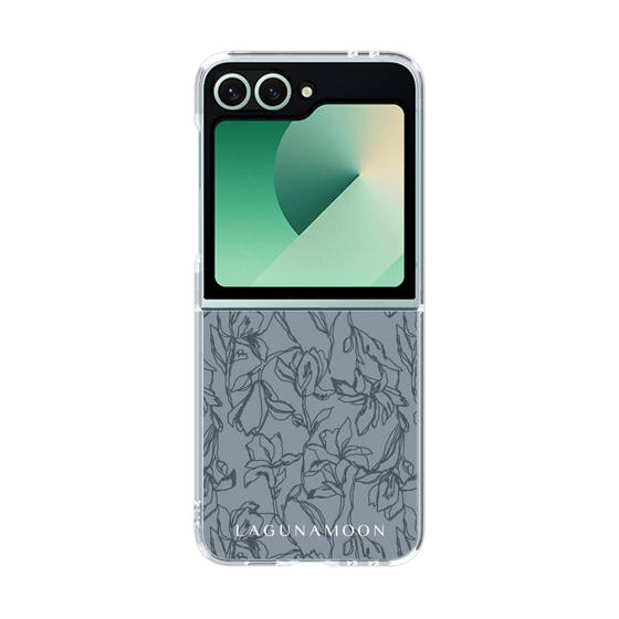 Clear Case［ LAGUNAMOON - FlowerPattern - Dark blue ］