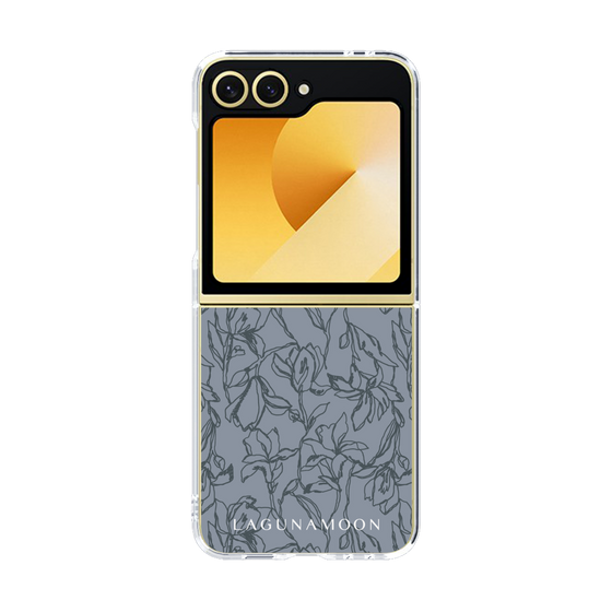 Clear Case［ LAGUNAMOON - FlowerPattern - Dark blue ］