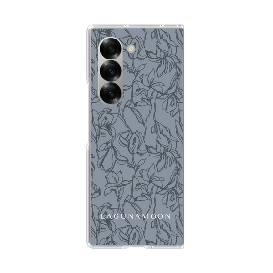 Clear Case［ LAGUNAMOON - FlowerPattern - Dark blue ］