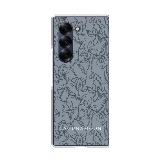 Clear Case［ LAGUNAMOON - FlowerPattern - Dark blue ］