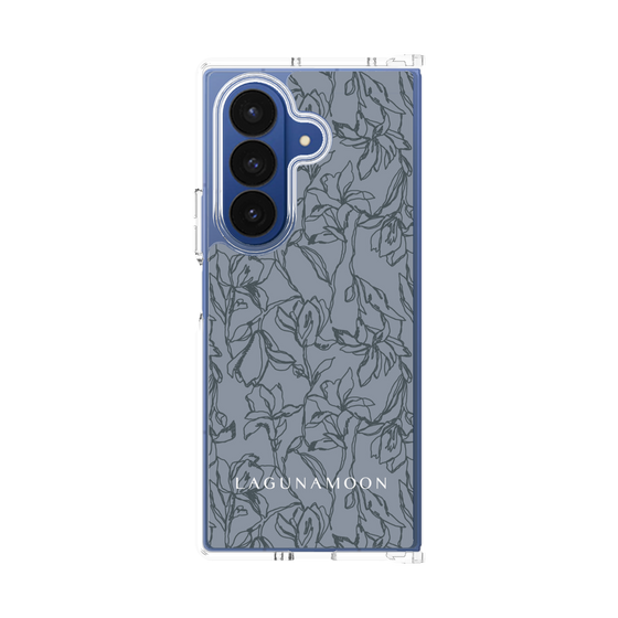 Clear Case［ LAGUNAMOON - FlowerPattern - Dark blue ］