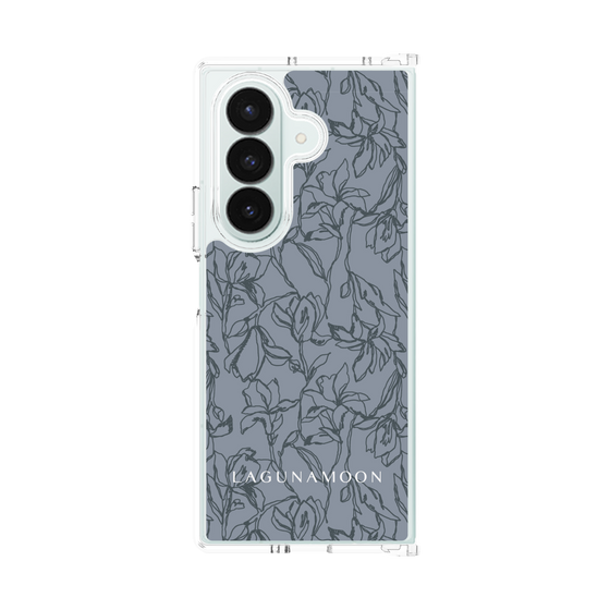 Clear Case［ LAGUNAMOON - FlowerPattern - Dark blue ］