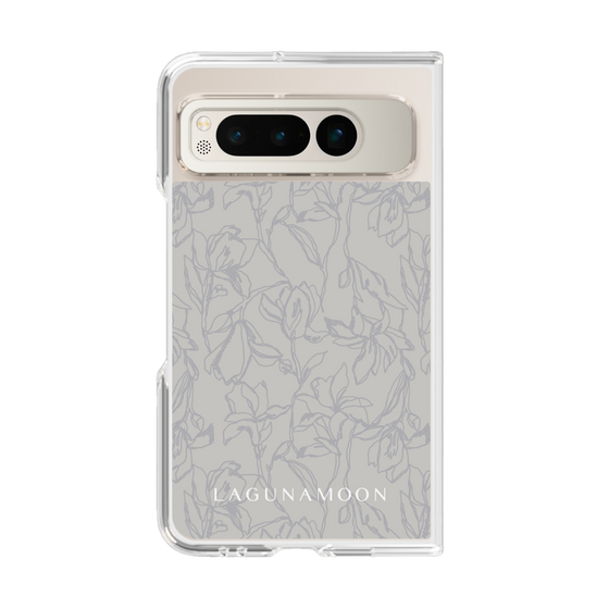 Clear Case［ LAGUNAMOON - FlowerPattern - Grey ］