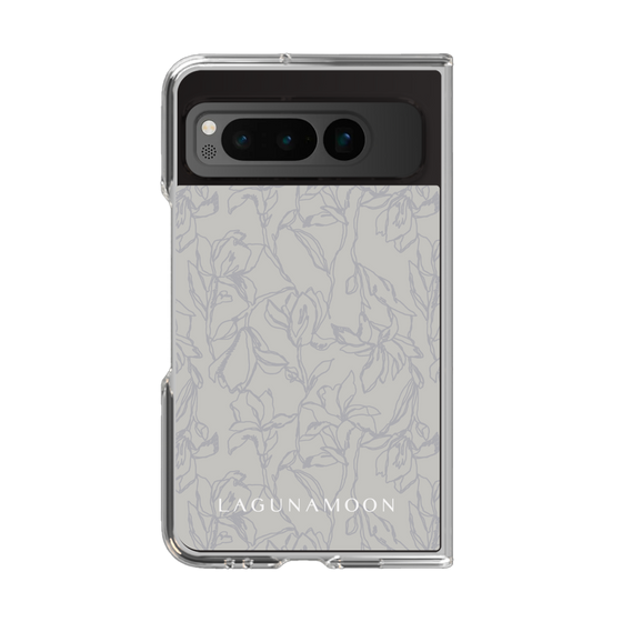 Clear Case［ LAGUNAMOON - FlowerPattern - Grey ］