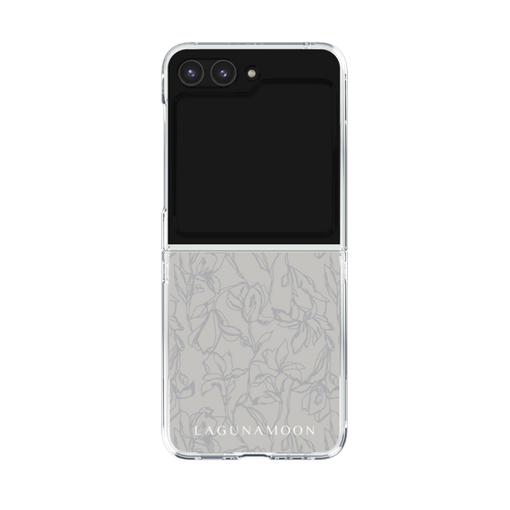 Clear Case［ LAGUNAMOON - FlowerPattern - Grey ］